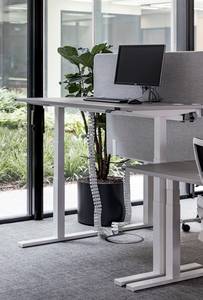 Verstellbarer Schreibtisch eModel 2.0 (Elektrisch höhenverstellbar) - Grau / Weiß - Breite: 120 cm - Höhenverstellbar