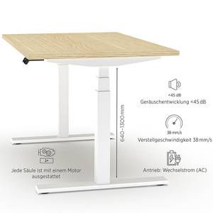 Verstellbarer Schreibtisch eModel 2.0 (Elektrisch höhenverstellbar) - Kaisersberg Eiche Dekor - Breite: 160 cm - Memory Funktion