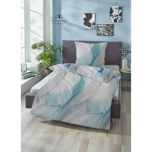 Parure de lit en satin de coton 0636183 Coton - Turquoise - 155 x 220 cm + oreiller 80 x 80 cm