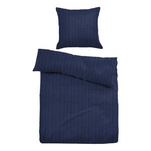 Parure de lit en seersucker 0027663 Coton - Bleu foncé - 135 x 200 cm + oreiller 80 x 80 cm