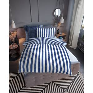 Parure de lit en linon 0047661 Coton - Bleu foncé - 200 x 200 cm + 2 oreillers 80 x 80 cm
