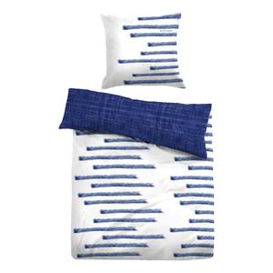 Parure de lit en satin 0067658 Coton - Bleu - 155 x 220 cm + oreiller 80 x 80 cm
