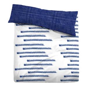 Parure de lit en satin 0067658 Coton - Bleu - 155 x 220 cm + oreiller 80 x 80 cm