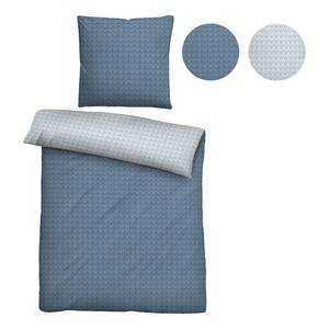 Parure de lit en satin de coton 0606162 Coton - Bleu - 155 x 220 cm + oreiller 80 x 80 cm