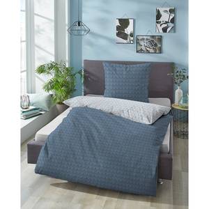 Parure de lit en satin de coton 0606162 Coton - Bleu - 135 x 200 cm + oreiller 80 x 80 cm