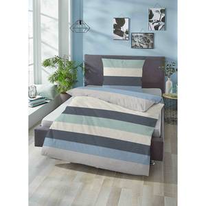 Parure de lit en satin mako 0616233 Coton - Bleu ciel - 135 x 200 cm + oreiller 80 x 80 cm