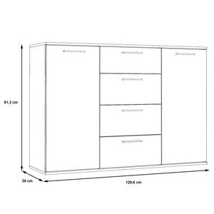 Buffet Kamalus Marron - Gris - Bois manufacturé - Métal - Matière plastique - 130 x 91 x 38 cm