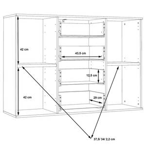 Kast Kamalus Bruin - Grijs - Plaatmateriaal - Metaal - Plastic - 130 x 91 x 38 cm