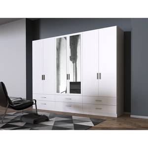 Drehtürenschrank Beforo Weiß - Holzwerkstoff - Glas - Metall - Kunststoff - 270 x 211 x 54 cm