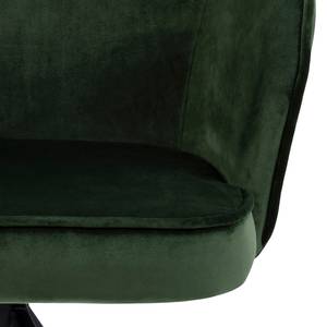 Chaise à accoudoirs Chamby I Velours / Fer - Vert foncé / Noir