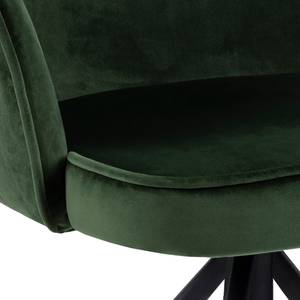 Chaise à accoudoirs Chamby I Velours / Fer - Vert foncé / Noir