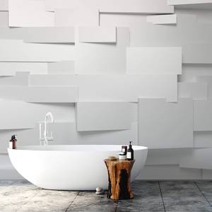 Fotomurale 3D-Wall - Bianco / Grigio - 3,66cm x 2,54cm