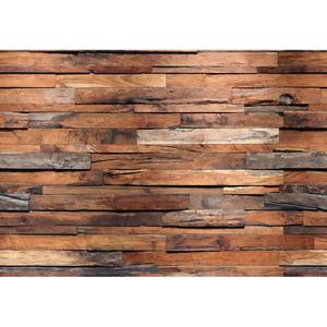 Fotobehang Wooden Wall I - bruin / grijs - 3,66cm x 2,54cm