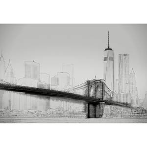 Fototapete New York Skyline Großstadt Vlies - Schwarz / Weiß / Grau