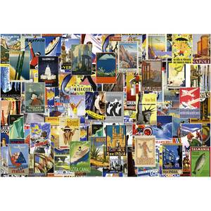 Fotobehang Vintage Travel Poster vlies - 3,84cm x 2,6cm