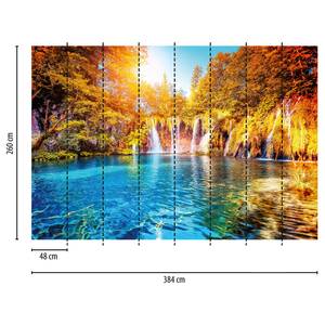 Fototapete Wasserfall Natur Vlies - Mehrfarbig