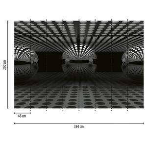 Fotomurale 3D Sphere Tessuto non tessuto - Nero / Grigio - 3,84cm x 2,6cm