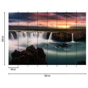 Fotomurale Cascata e tramonto Tessuto non tessuto - Arancione - 3,84cm x 2,6cm