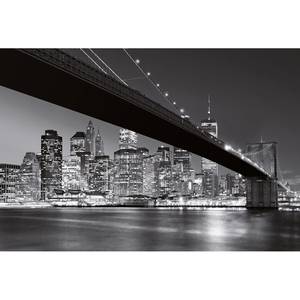 Fototapete Brooklyn Bridge Vlies - Schwarz / Weiß - Breite: 3.8 cm
