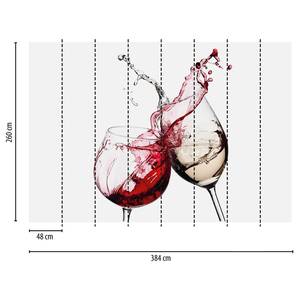 Fotomurale Wine Glasses II Tessuto non tessuto - Nero / Bianco / Rosso - 3,84cm x 2,6cm - Larghezza: 3.8 cm