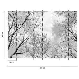 Fotobehang Tree Tops vlies - zwart / wit - 3,84cm x 2,6cm