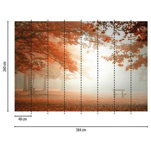 Papier peint Sleeping Forest Intissé - Rouge / Blanc - 3,84 x 2,6 cm