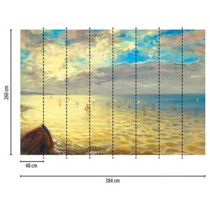 Fotomurale Delacroix The Sea Tessuto non tessuto - Giallo / Blu / Grigio - 3,84cm x 2,6cm - Larghezza: 3.8 cm