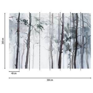 Fotomurale Watercolour Forest Tessuto non tessuto - Bianco / Blu / Grigio - 3,84cm x 2,6cm