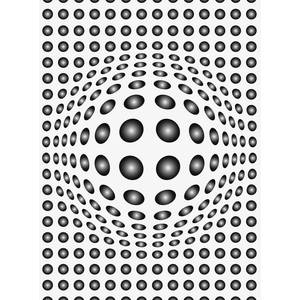 Papier peint Punkte 3D Modern Intissé - Noir / Blanc - 1,92 x 2,6 cm