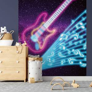 Papier peint Kids Guitar Intissé - Violet / Bleu - 1,92 x 2,6 cm