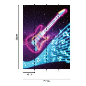 Fotomurale Kids Guitar Tessuto non tessuto - Lilla / Blu - 1,92cm x 2,6cm