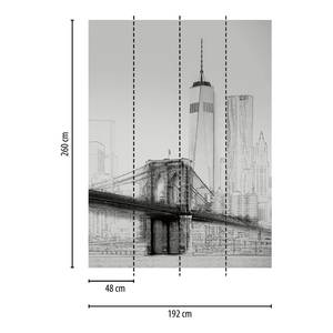 Fotomurale New York Skyline Tessuto non tessuto - Nero / Bianco - 1,92cm x 2,6cm