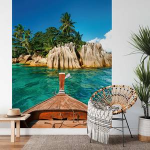 Fotobehang St.Pierre Island Seychelles vlies - blauw / bruin / groen - 1,92cm x 2,6cm