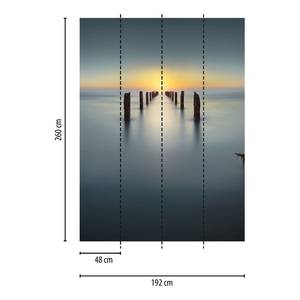 Fotobehang Sea Infinity vlies - blauw / geel - 1,92cm x 2,6cm