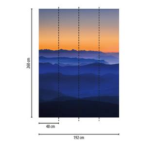 Fototapete Mountains Vlies - Blau / Orange