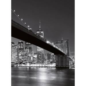 Fototapete Brooklyn Bridge Vlies - Schwarz / Weiß - Breite: 1.9 cm
