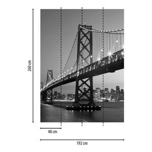 Papier peint San Francisco Skyline Intissé - Noir / Blanc - 1,92 x 2,6 cm