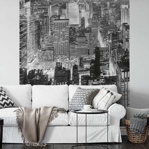 Papier peint New York Skyline Intissé - Noir / Blanc - 1,92 x 2,6 cm