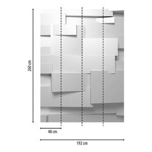 Fototapete 3D Wall Geometrisch Vlies - Weiß / Grau
