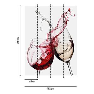 Fototapete Wine Glasses Wein II Vlies - Weiß / Schwarz / Rot - Breite: 1.9 cm