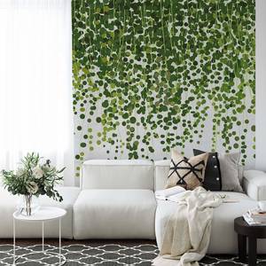 Papier peint Hanging Plants Intissé - Vert / Blanc - 1,92 x 2,6 cm