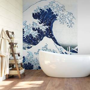 Fototapete Hokusai The Great Wave Vlies - Blau / Weiß