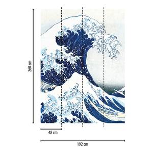 Fotobehang Hokusai The Great Wave vlies - blauw / wit - 1,92cm x 2,6cm