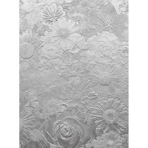Fototapete Silver Flowers Vlies - Grau
