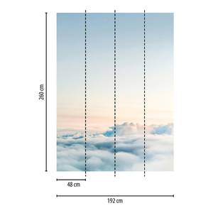 Fotobehang Over the Clouds vlies - blauw / wit / geel - 1,92cm x 2,6cm - Breedte: 1.9 cm