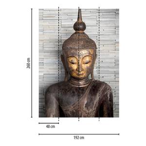 Fotomurale Buddha Thailand Tessuto non tessuto - Marrone / Grigio - 1,92cm x 2,6cm