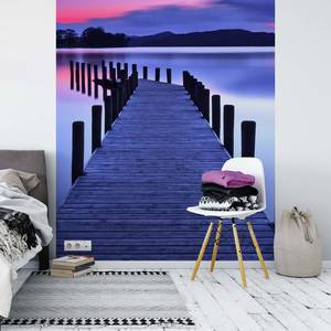 Fotobehang Sea Panorama Landschap vlies - lila / blauw - 1,92cm x 2,6cm