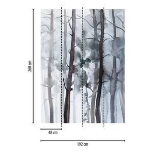 Fotobehang Watercolour Forest blauww vlies - blauw / wit - 1,92cm x 2,6cm