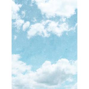 Papier peint Nuages Intissé - Bleu / Blanc - 1,92 x 2,6 cm - Largeur : 1.9 cm