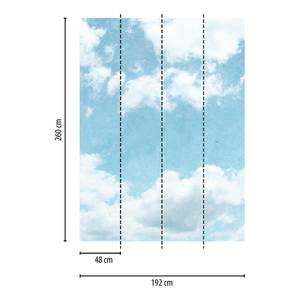 Fotomurale Cielo sereno Tessuto non tessuto - Azzurro / Bianco - 1,92cm x 2,6cm - Larghezza: 1.9 cm